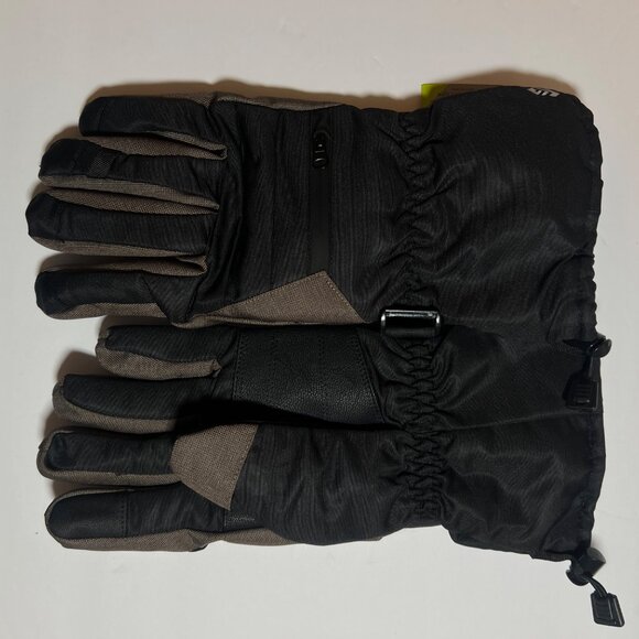 Free Country Mens SZ M/L Brown & Black Gloves With Zipper Pocket & Adjustable St - Picture 4 of 4